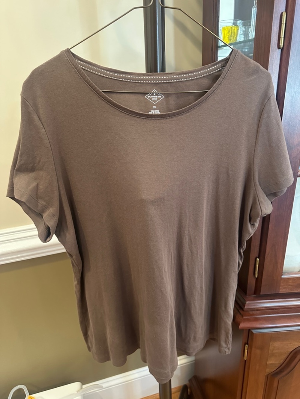 St. John's Bay Short Sleeve Scoop Neck Tee - Brown - Picture 1 of 3